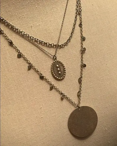 Bohemian Gold Triple Layered Necklace