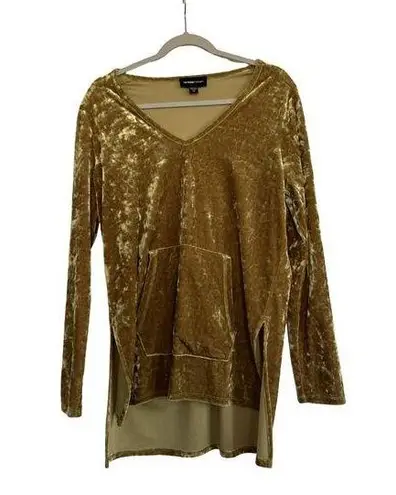 Fifteen Twenty Mustard Crushed Velvet Tunic, Size Medium