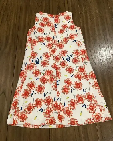 Opening Ceremony Floral Shift Dress Lined Sleeveless BacK Zip White Red XS