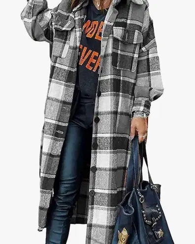 Buffalo Check Black and White Shacket Size L