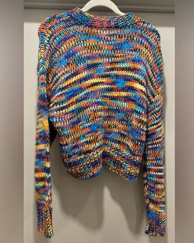 Glassons Colorful Rainbow Crochet Knit Jumper Pullover Sweater - M