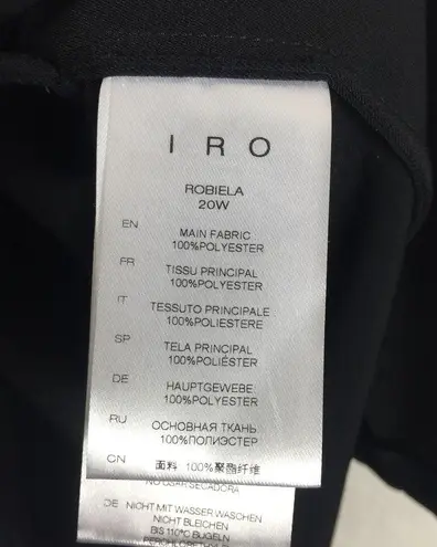 IRO Robiela Black Deep Plunge Puff Sleeve Mini Dress Size Small