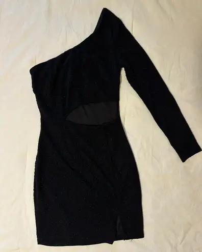 Windsor One Shoulder Black Mini Dress