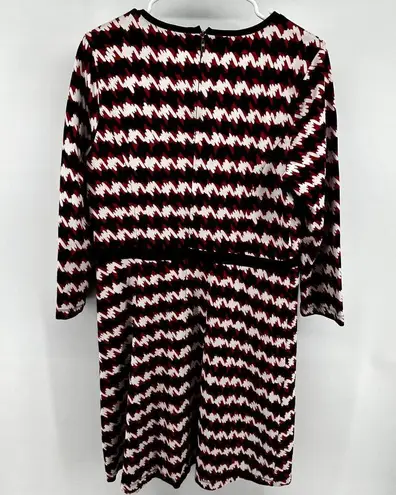 Draper James Homestead Houndstooth Fit & Flare Dress 3/4 Sleeve Multicolor Large