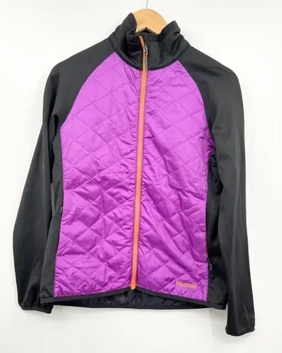 Marmot Quilted Lightweight Full Zip Jacket Coat Purple Black Small Womens