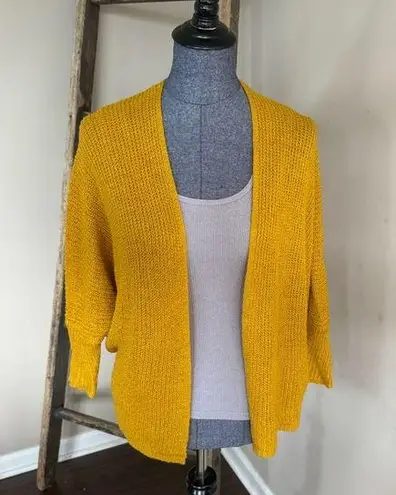Mine Dolman Sleeve Open Front Knit Cardigan Size M Yellow Size M