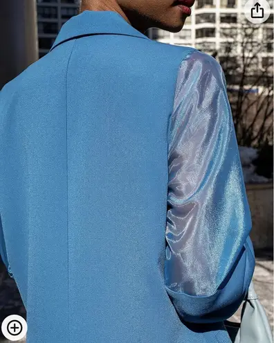 The Drop Women's Blue Sapphire Double Breasted Blazer by @signedblake