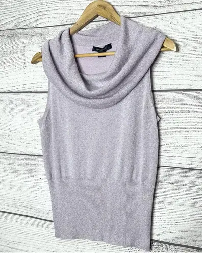 499 South Lavender Purple Shimmer Sleeveless Cowl Neck Blouse Top Size Large