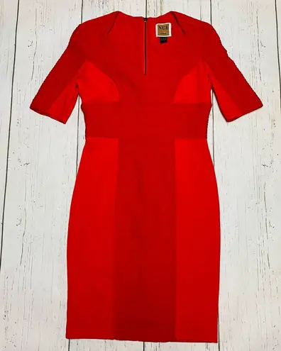 Nue By Shani Ruched Bodycon Shapewear Knit Dress Red Size 6
