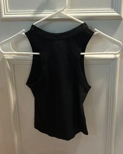 Dynamic Seamless Ribbed Black Tank Top