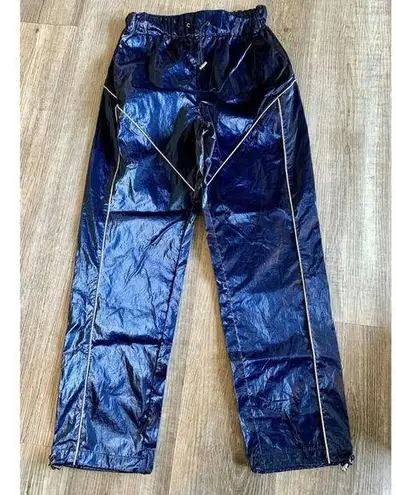 H:ours  Slander Revolve Blue Shiny Drawstring Pull On Jogger Pant Size XL