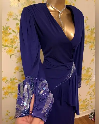 Casadei Vintage open back sequin mid calf dress