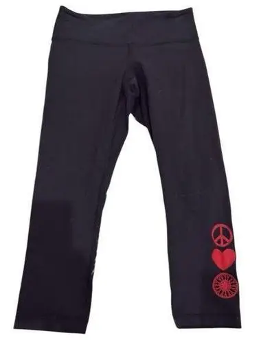 Lululemon Soulcycle Skull Heart Wunder Under Crop Leggings Sz 4 Black