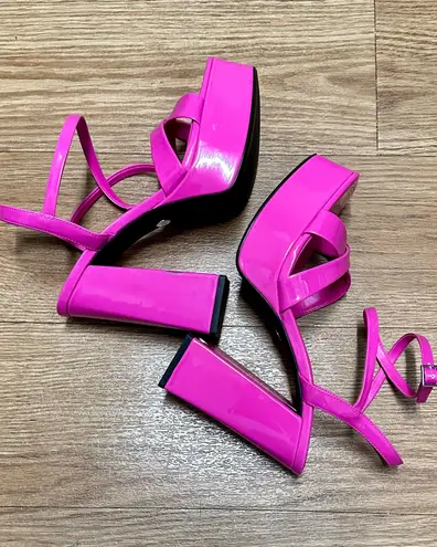 ZARA Block Heels Platform pink Sandals