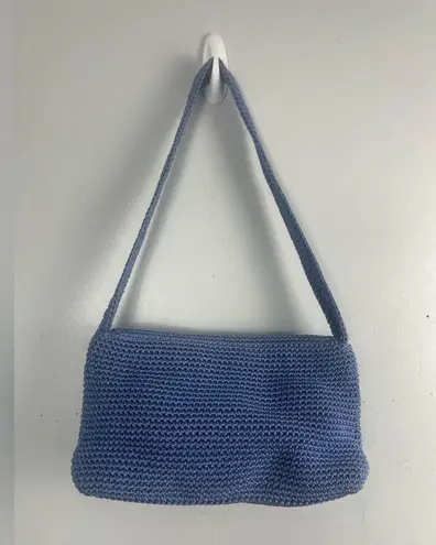 The Sak Y2K blue crochet shoulder bag with zipper closure