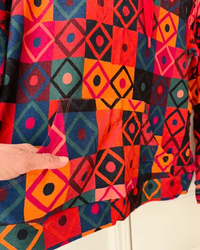 Farm Rio Terry Long Sleeve Hoodie/Sweatshirt, Size S