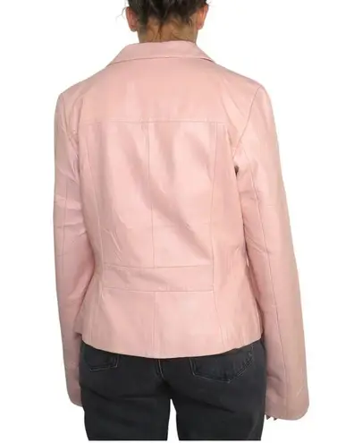 Bagatelle 90s Vintage Pink Leather Jacket Pastel Medium Retro