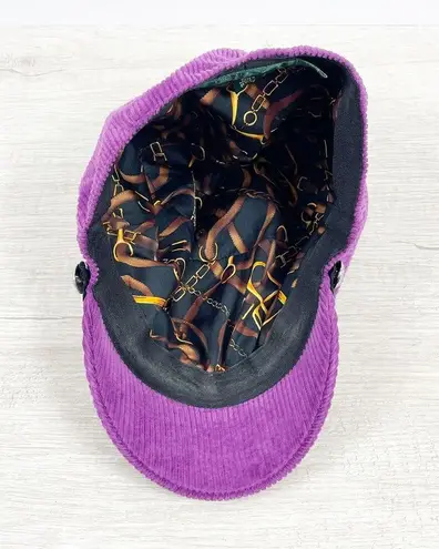 LRL Lauren Ralph Lauren Purple Corduroy Women's Newboy Cabbie Hat OS Y2K 90s