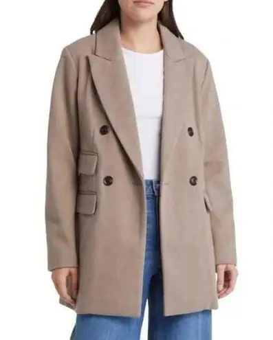 BCBGMAXAZRIA  Peak Lapel Double Breasted Coat Color Stone Size M NWT