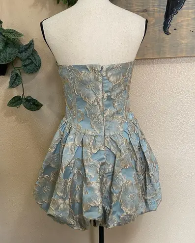 NWOT Lulus Delightful Dreamer Light Blue Jacquard Bubble