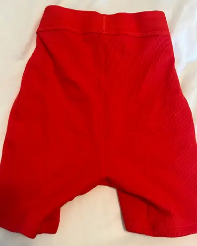 SKIMS red  cotton ribbed shorts xs limited edition