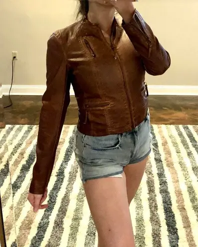 Bagatelle Faux Leather Jacket Brown 37 50 Off Retail From Lexie