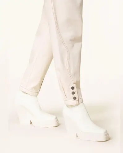 Magali Pascal High Rise Mom Tapered Leg Jeans EMMANUELLE Ecru Size Small NWOT White