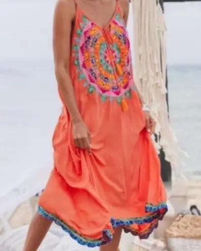 Rubyyaya Sleeveless Meadow Mandala Sundress Swim Cover Up