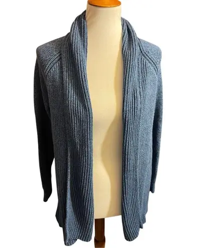 L.L. Bean Women’s Open Front Knit Cardigan Sweater Size Large Petite Slate Blue