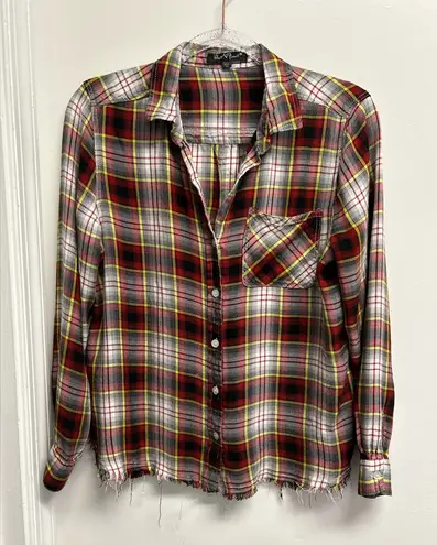 Velvet Heart Red and Black Plaid Button Down Shirt