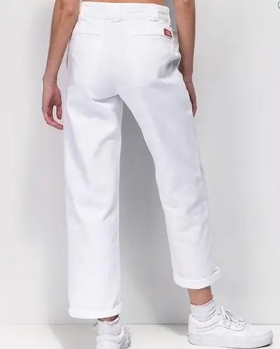 Dickies  White Wide Leg Crop Capris