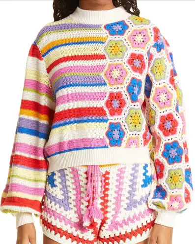 Farm Rio HANDMADE CROCHET SWEATER SIZE SMAL- NEVER WORN- NWOT