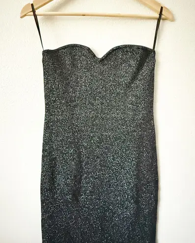 Abercrombie & Fitch  | Black Sweetheart Sparkle Strapless Dress | Size Large Tall - Image 5