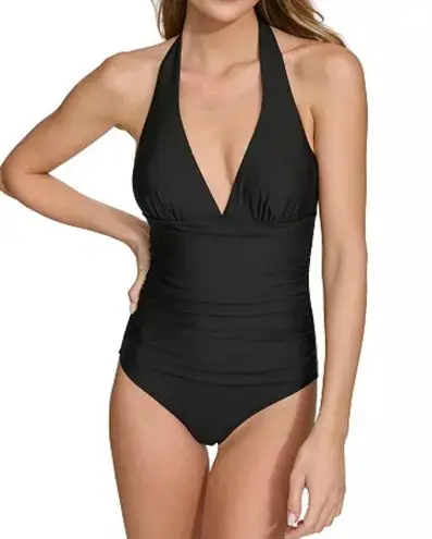 DKNY Tie-Back Halter Style One Piece Swimsuit