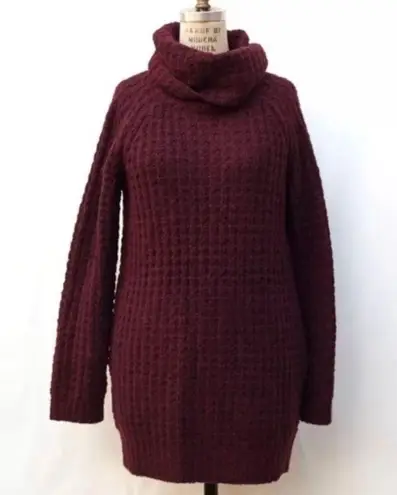 Elizabeth and James alpaca wool blend burgundy knit sweater dress size XS