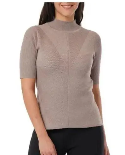 Cyrus Women's Ribbed Mock Neck top- Tan - nwt