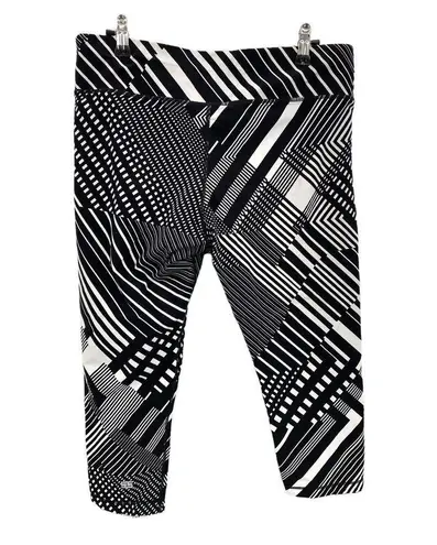 Tommy Hilfiger  Sport Leggings Womens XL Black White Geometric Active Gym