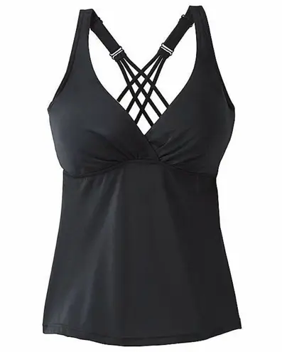 prAna New Womens 34 D S Tankini Top Cargo Green Adjustable Straps Support Strapp