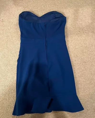 Macy's Royal Blue Bodycon strapless bandeau dress with flare!!