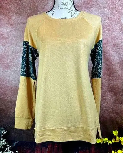 Arm Embellished Retreat Rhonda Shear Abstract Animal Print M Tan Size M