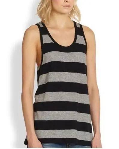 Rag and Bone  jeans black & gray striped M long tank top