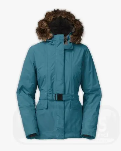 The North Face Women's  dunagiri Down  Hooded Blue Parka Puffer Jacket Large