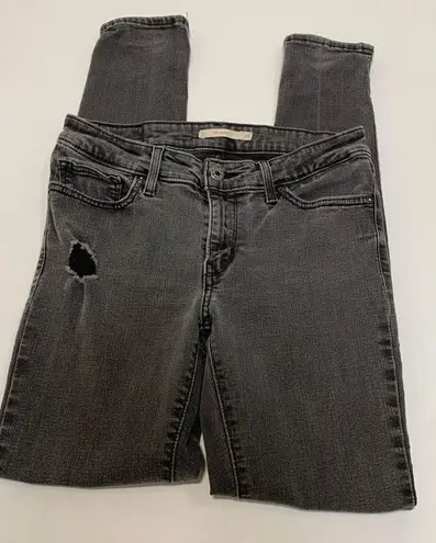 Levi’s 711 skinny faded, black, distressed Jean size 28 Black