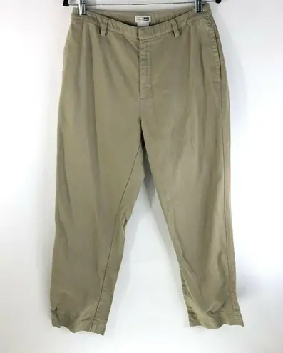 REI Womens Khaki Pants High Waist Straight Leg Cotton Beige Size 12 Tan