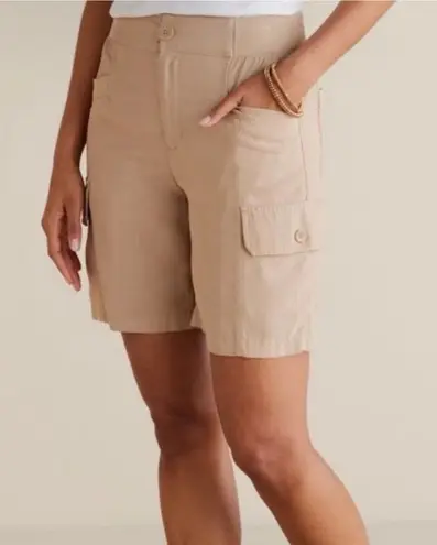 Soft Surroundings Shorts Khaki Bayside Shorts Cargo Pockets Pull On L