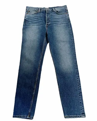 RE/DONE 90s Jeans Ultra High Rise Skinny Button Fly Denim Pants 32R Western Blue