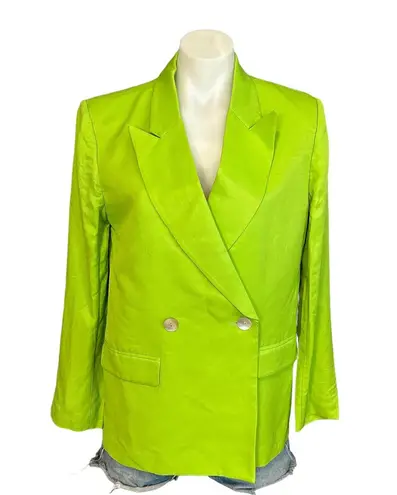 L'Academie Lime Green Boxy Blazer XS Oversized Retro 80s Designer Work $298 NEW