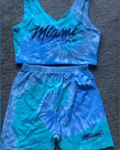 Surf Style Two-piece Miami Tie-dye Short Set M