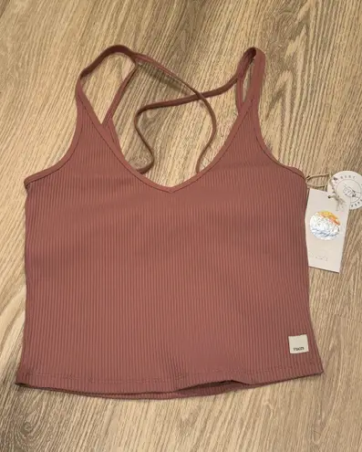 Vuori Rib Crop Tank Marsala Yoga Gym Size Medium