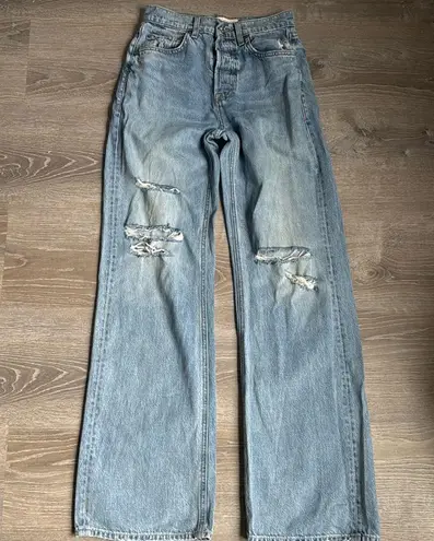 GRLFRND Brooklyn High Rise Straight IN LOST PALMS 25